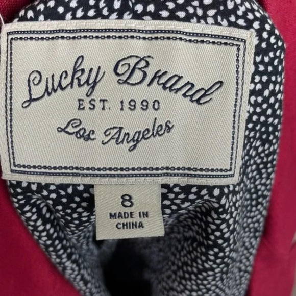 Lucky Brand Red Linen Blend 2 Button Blazer 8 - Picture 7 of 7
